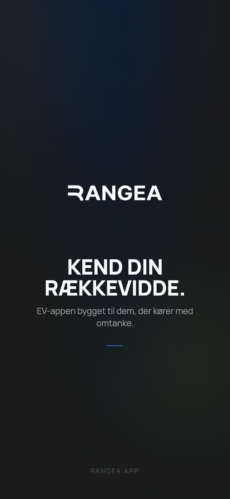Rangea app home screen