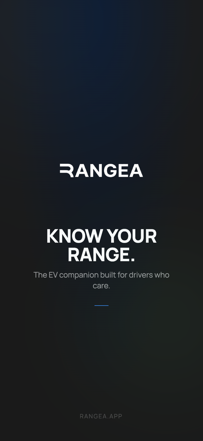 Rangea app home screen